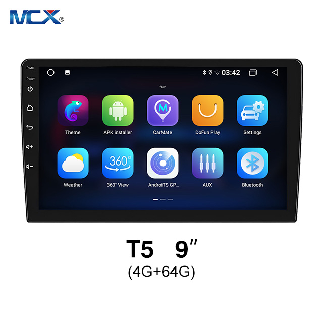 MCX T5 4 + 64G 9 بوصة تعمل باللمس بتقنية Bluetooth 360 عرض مزود راديو السيارة Android