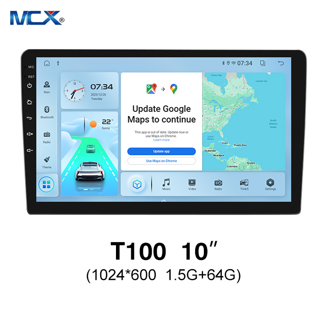 MCX T100 10' 1024*600 1.5G+64G مصنعي مشغل DVD للسيارة Android