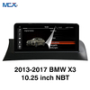 MCX 2013-2017 BMW X3 10.25 بوصة NBT Car Android وكالات الوسائط المتعددة