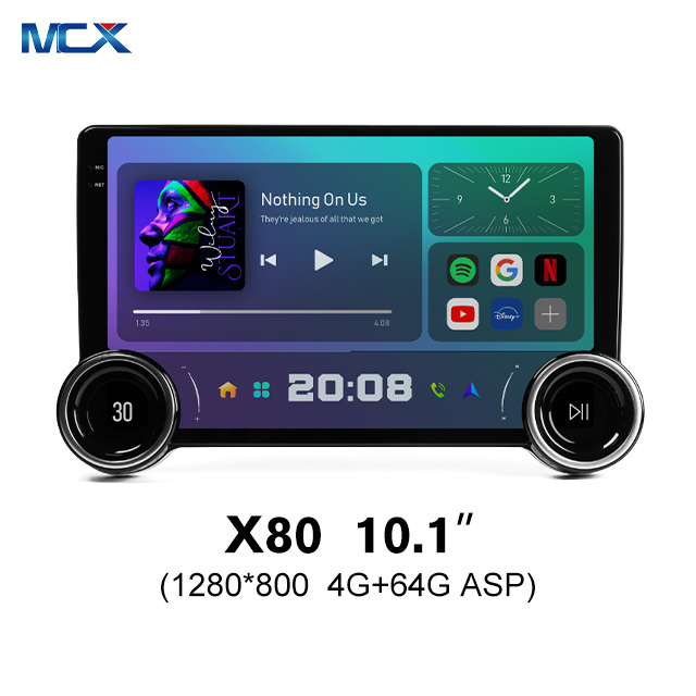 MCX X80 10.1 بوصة 4 + 64G ASP Double Din Volume Knob سيارة الصوت الموردين بالجملة