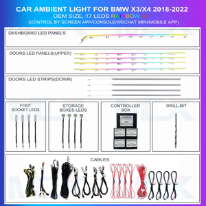 شريط إضاءة LED للسيارة اللاسلكية MCX لسيارة BMW 18-22 X3 X4